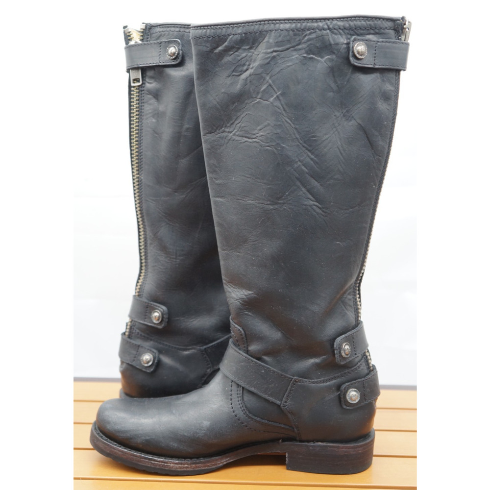 Frye Leather Womens Boots Veronica Back Zip Leather size 6.5B - Picture 6 of 9